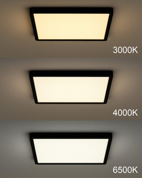 Plafoniera LED/32W/230V 3000/4000/6500K 40x40 cm nero