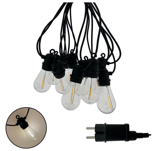Catena luminosa decorativa LED per esterni 10xLED/0,36W/230V 8 m IP44 nera