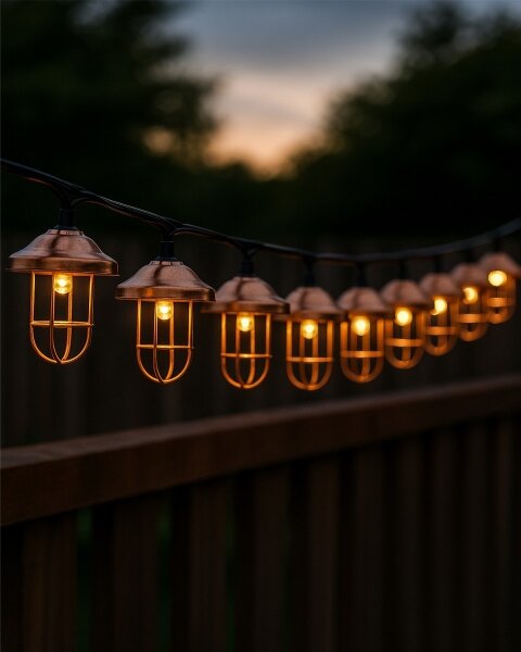 Catena solare a LED 10xLED/1,2V 300 mAh 3,8 m IP44 color rame