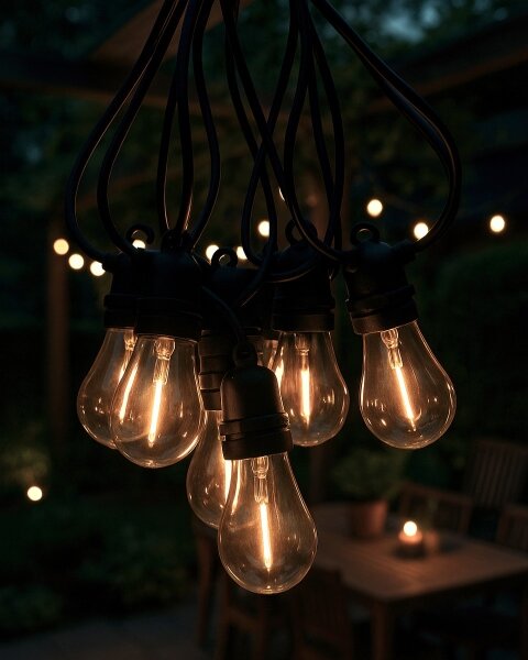 Catena luminosa decorativa LED per esterni 10xLED/0,36W/230V 8 m IP44 nera