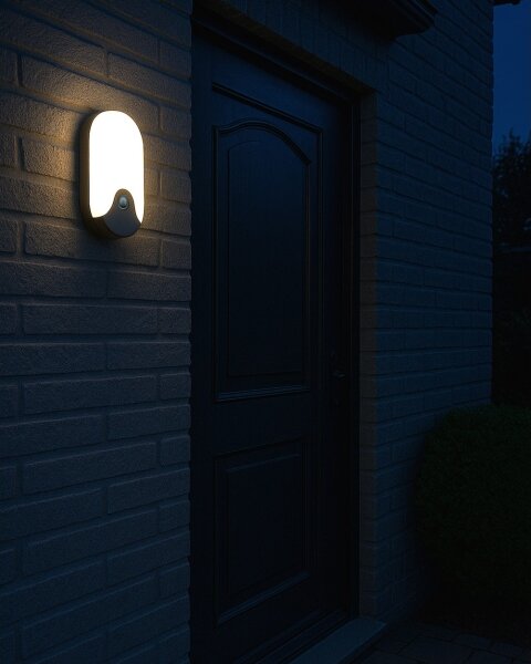 Lampada da parete per esterni LED con sensore di movimento, 18W/230V, IP44, antracite