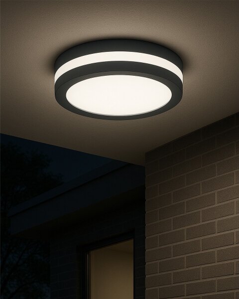 Plafoniera LED con sensore di movimento LED/20W/230V 3000/4000/6500K IP54 antracite