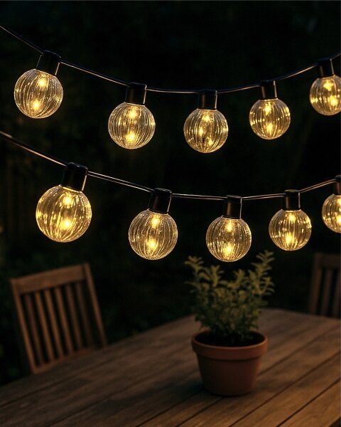 Catena luminosa decorativa LED per esterni 10xLED/0,15W/230V 6,8 m IP44 nero/fumé