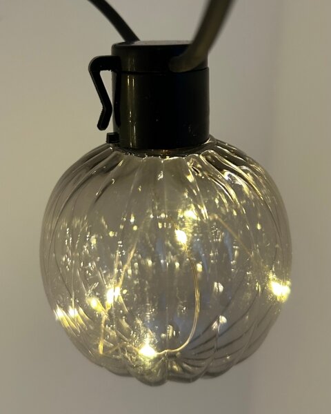 Catena luminosa decorativa LED per esterni 10xLED/0,15W/230V 6,8 m IP44 nero/fumé