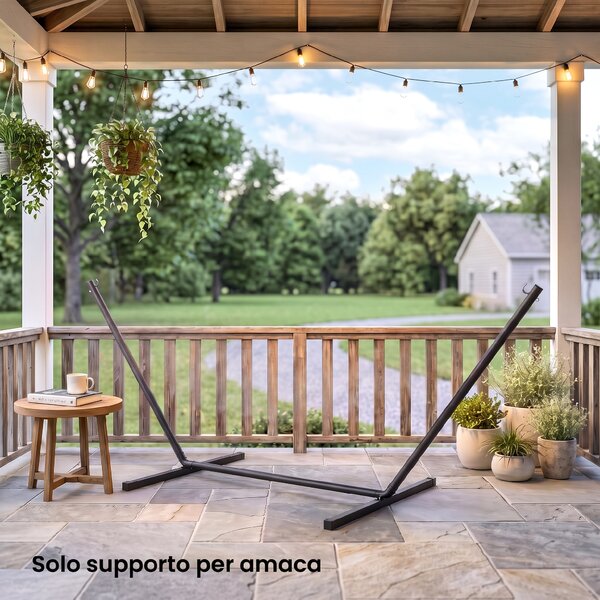 Outsunny Struttura Portante per Amaca Supporto Max. 120 Kg Metallo 360x92x115cm|Aosom
