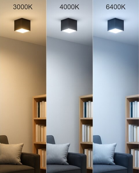 Faretto LED/5W/230V 3000/4000/6400K 7,5x7,5 cm nero