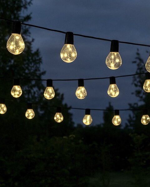 Catena decorativa LED per esterni 20xLED/0,075W/230V 5,8 m IP44 nera