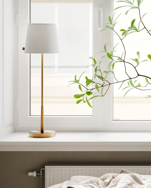 ByRydens 4002740-6501 - Lampada da tavolo LUMI 1xE27/8W/230V bianco/oro 68,5 cm