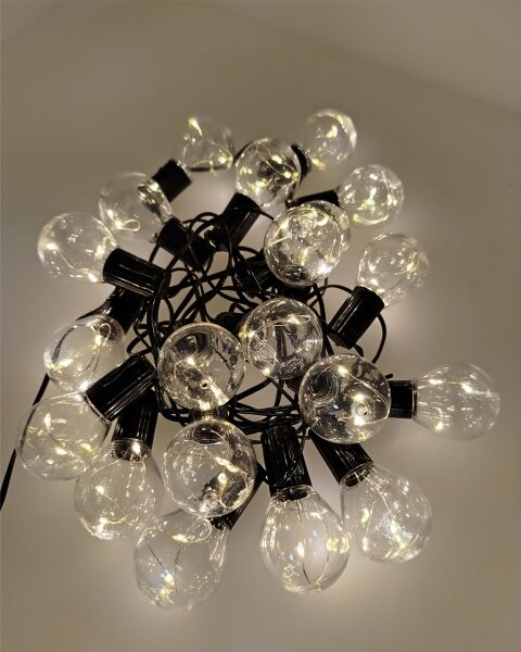 Catena decorativa LED per esterni 20xLED/0,075W/230V 5,8 m IP44 nera