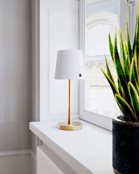 ByRydens 4002730-6501 - Lampada da tavolo LUMI 1xE27/8W/230V bianco/oro 48,5 cm