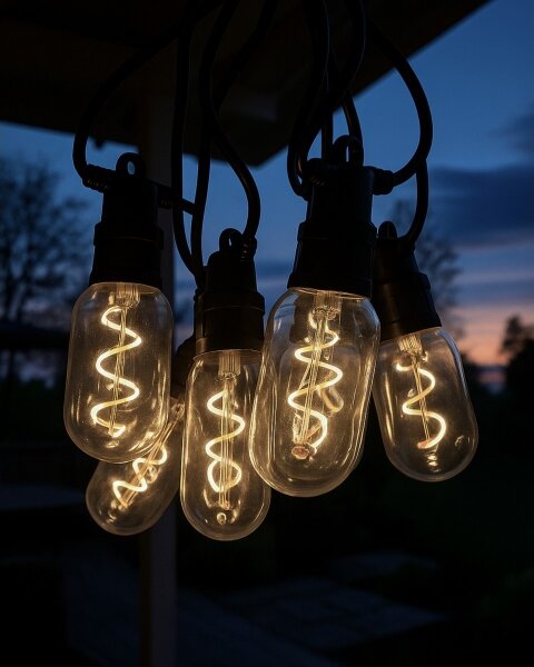 LED catena decorativa da esterno 6xLED/0,6W/230V 4,5 m IP44 nera