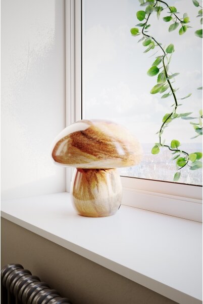 ByRydens 4024540-5507 - Lampada da tavolo MIRA MUSHROOM 1xE27/8W/230V marrone
