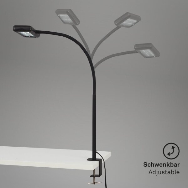 Brilo - LED Flessibile lampada da tavolo con clip TRASNA LED/7,5W/230V nero