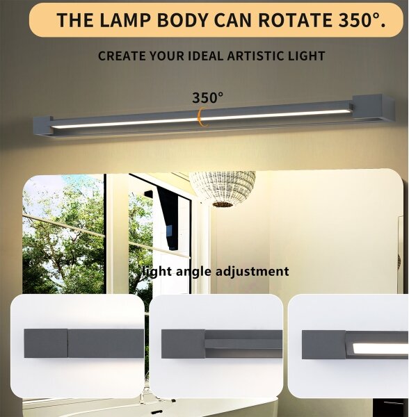 Brilagi - Illuminazione a LED per specchio da bagno AQUA LINE LED/24W/230V 90 cm IP44 antracite