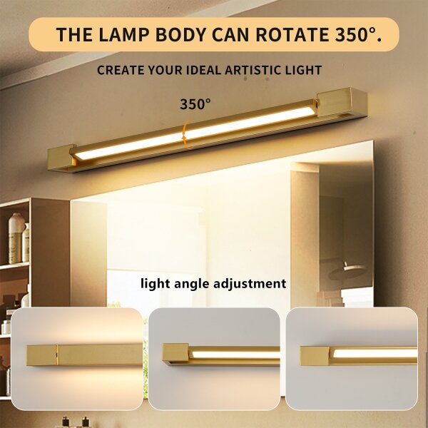 Brilagi-LED Illuminazione per specchio da bagno AQUA LINE LED/18W/230V 60 cm IP44 dorata