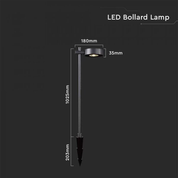 Lampada da esterno LED 7W/230V 3000K IP65 nera 102 cm