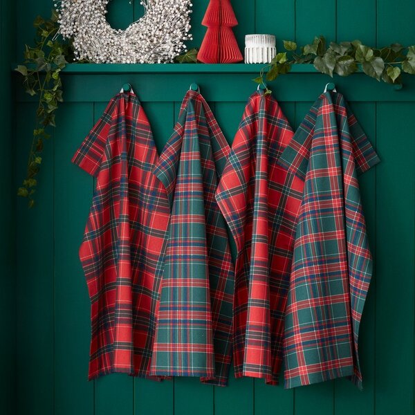Set di strofinacci in cotone a tema natalizio 4 pz 70x50 cm Christmas Tartan Check – Catherine Lansfield