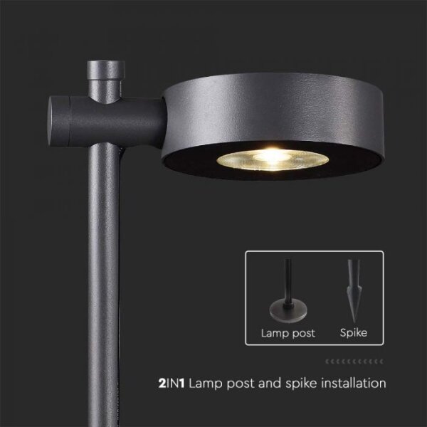 Lampada da esterno LED 7W/230V 3000K IP65 nera 102 cm