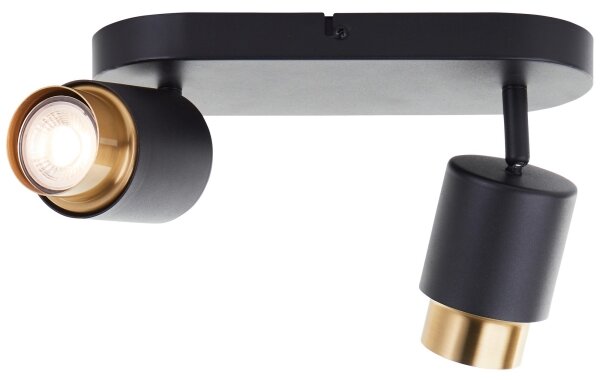 Brilliant - Faretto LED COVELO 2xGU10/5W/230V nero/oro