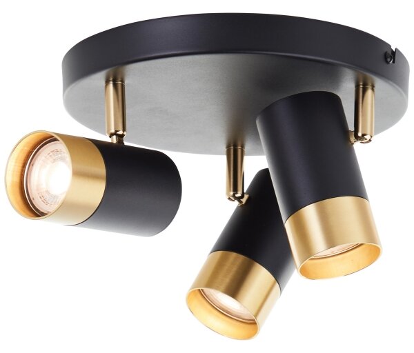 Brilliant - Faretto LED VIGOLO 3x GU10/5W/230V, nero/oro