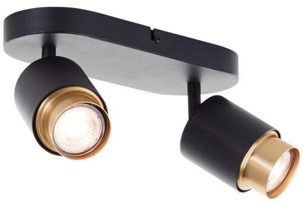 Brilliant - Faretto LED COVELO 2xGU10/5W/230V nero/oro