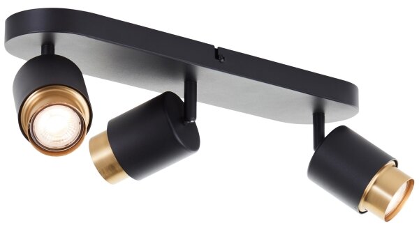 Brilliant - Faretto LED COVELO 3xGU10/5W/230V nero/oro