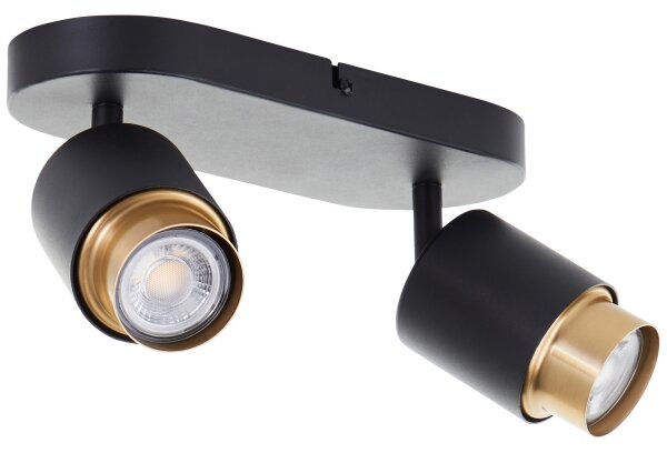 Brilliant - Faretto LED COVELO 2xGU10/5W/230V nero/oro