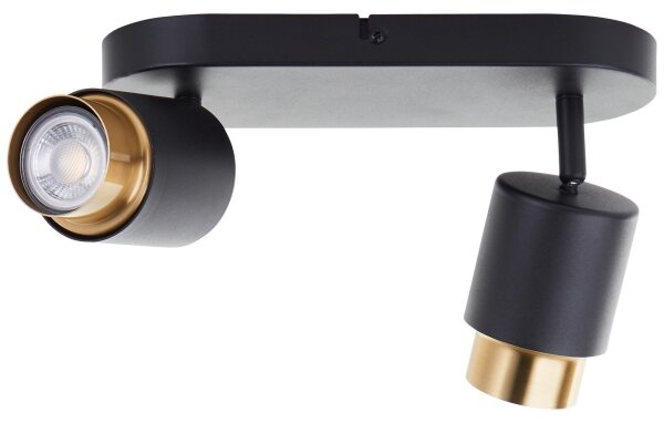 Brilliant - Faretto LED COVELO 2xGU10/5W/230V nero/oro