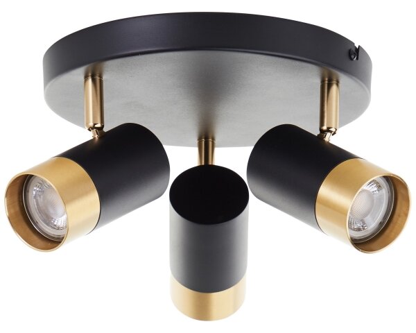 Brilliant - Faretto LED VIGOLO 3x GU10/5W/230V, nero/oro