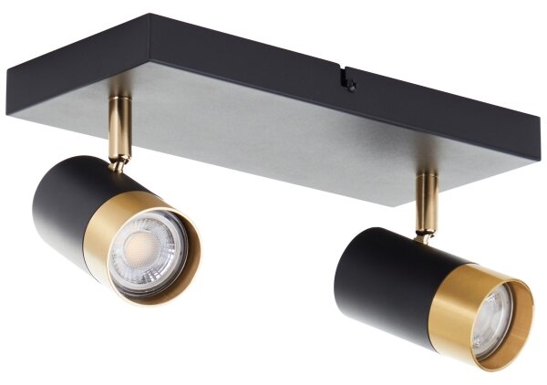 Brilliant - Faretto LED VIGOLO 2xGU10/5W/230V nero/oro