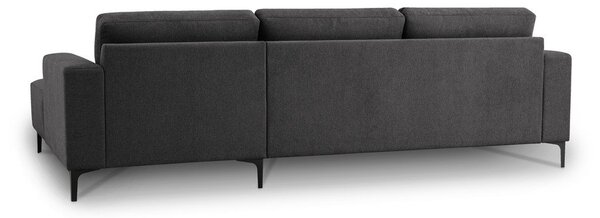 Divano angolare color antracite (con penisola a destra/con chaise lounge) con rivestimento in ciniglia Fabian – Scandic