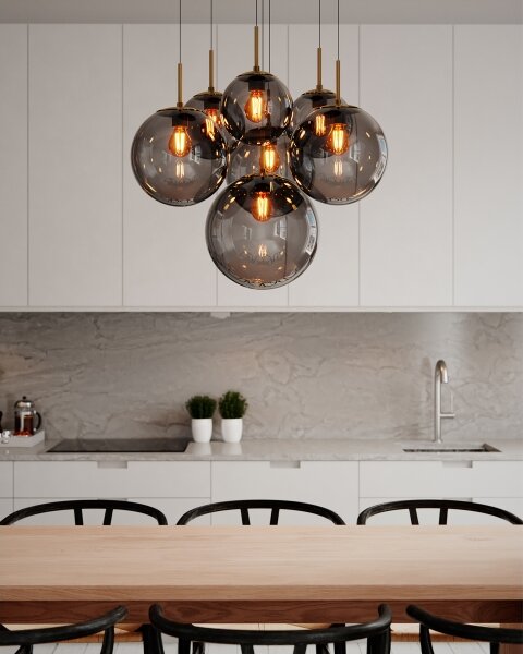 ByRydens 4202390-4002 - Lampadario a sospensione su cavo LAURA 7xE27/8W/230V