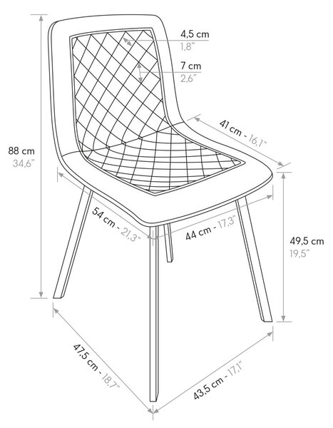 AULENA - sedia di design moderno in velluto