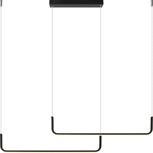 Lampada a sospensione LED Malawi nera-cromata 20W Tonalità di bianco 2000 lm metallo dim.: 180x200x8 cm IP20 Light Prestige