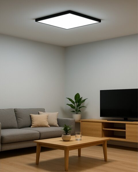 Plafoniera LED/40W/230V 3000/4000/6500K 50x50 cm nera
