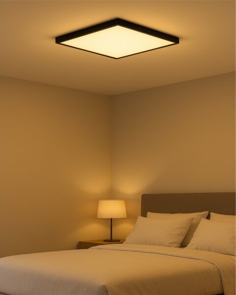 Plafoniera LED/40W/230V 3000/4000/6500K 50x50 cm nera