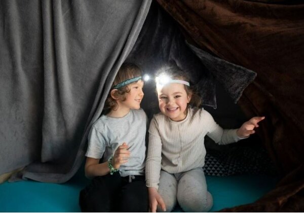 Ledlenser KIDLED4R RAINBOW-LED Lampada frontale LED ricaricabile per bambini, dimmerabile, IPX4, 40 lm, 18 ore, viola