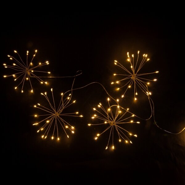 Brilagi - Catena luminosa natalizia a LED per esterni 150 LED 5 m IP44 bianco caldo effetto fuochi d'artificio