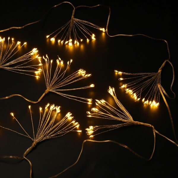 Brilagi - Catena luminosa natalizia a LED per esterni 150 LED 5 m IP44 bianco caldo effetto fuochi d'artificio