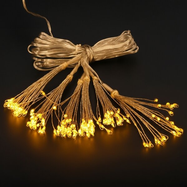 Brilagi - Catena luminosa natalizia a LED per esterni 150 LED 5 m IP44 bianco caldo effetto fuochi d'artificio