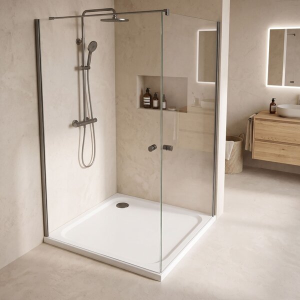 Piatto doccia acrilico Rea Belmond White 80x80 Titan