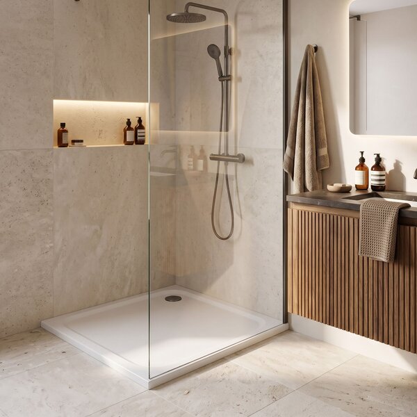 Piatto doccia acrilico Rea Belmond White 80x80 Titan