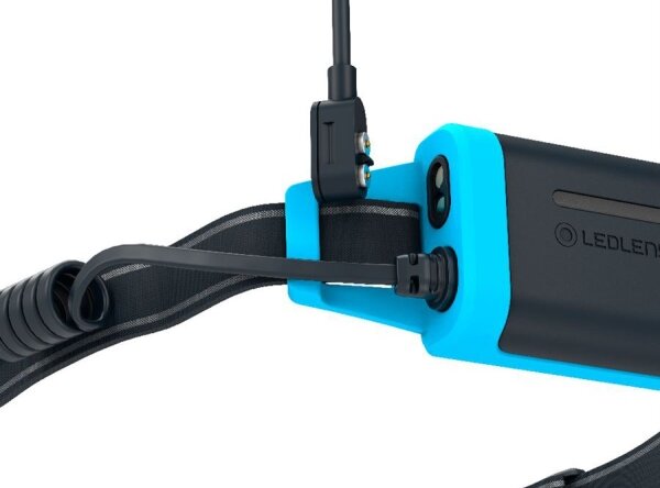 Ledlenser NEO5R - Lampada frontale ricaricabile a LED dimmerabile / 1800 mAh, IP54, 600 lm, 35 h, blu
