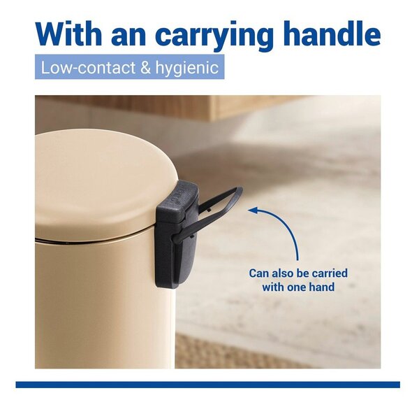 Cestino per la spazzatura beige in acciaio con pedale 3 l Leman – Wenko