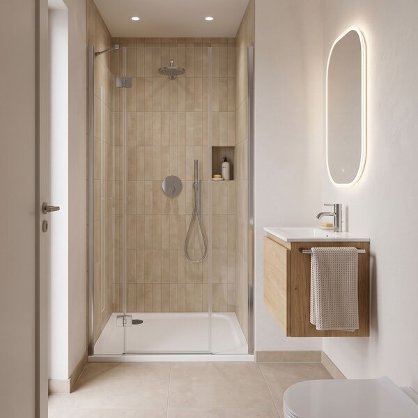 Piatto doccia acrilico Rea Belmond White 80x80 Titan