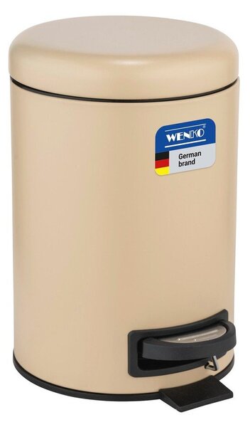 Cestino per la spazzatura beige in acciaio con pedale 3 l Leman – Wenko