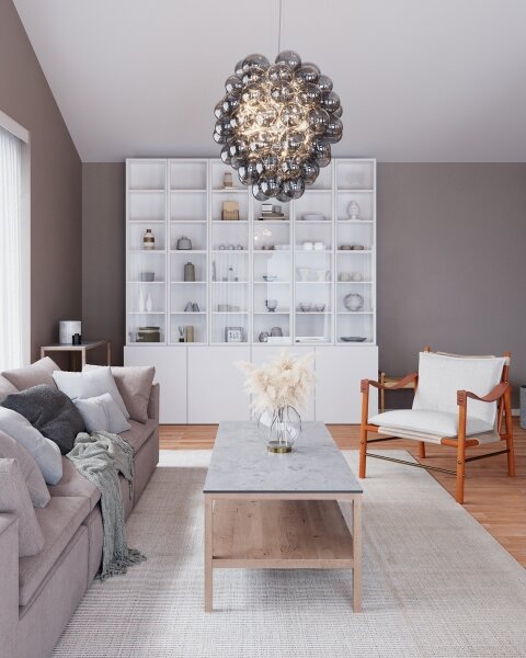 ByRydens 4202230-4500 - Lampadario a sospensione con cavo DELUXE 4xE14/5W/230V grigio/fumé