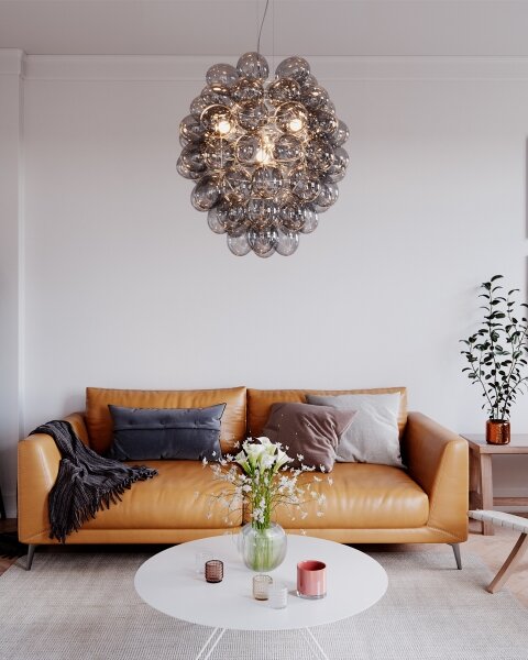ByRydens 4202230-4500 - Lampadario a sospensione con cavo DELUXE 4xE14/5W/230V grigio/fumé