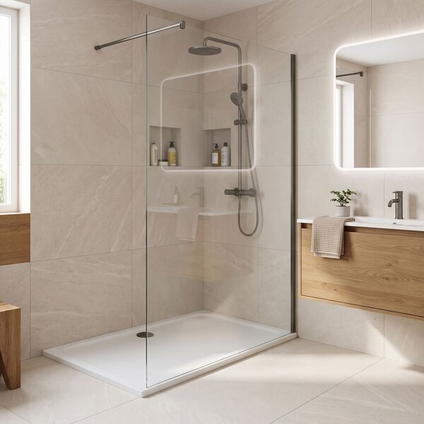 Piatto doccia acrilico Rea Belmond White 80x100 Titan