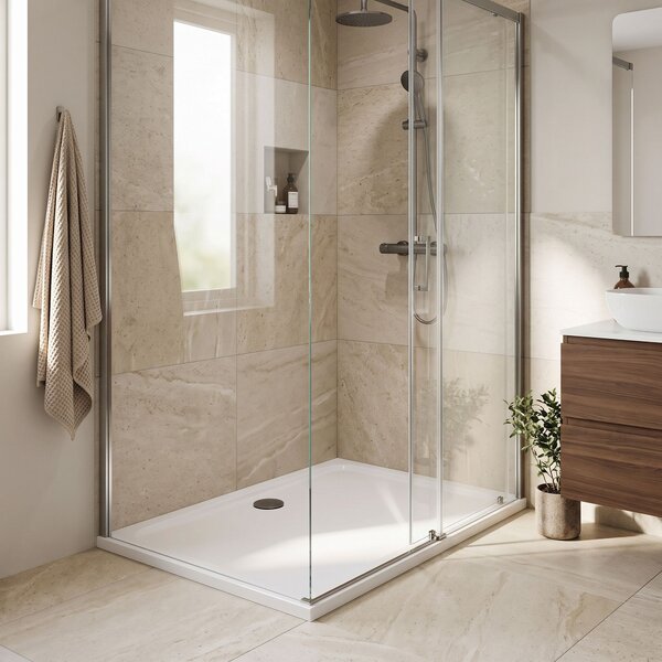 Piatto doccia acrilico Rea Belmond White 80x100 Titan